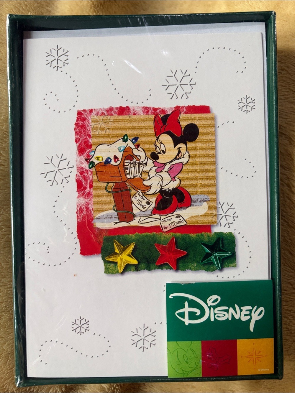 Vintage 2000’s Disney Minnie Mouse Christmas Card Sealed Set of 10 w/envelopes